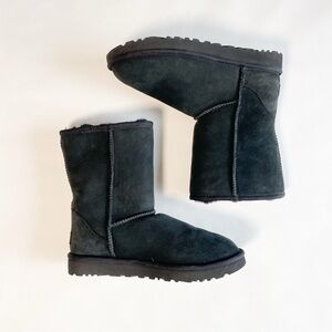Classic Black UGG Suede Boots Size 8